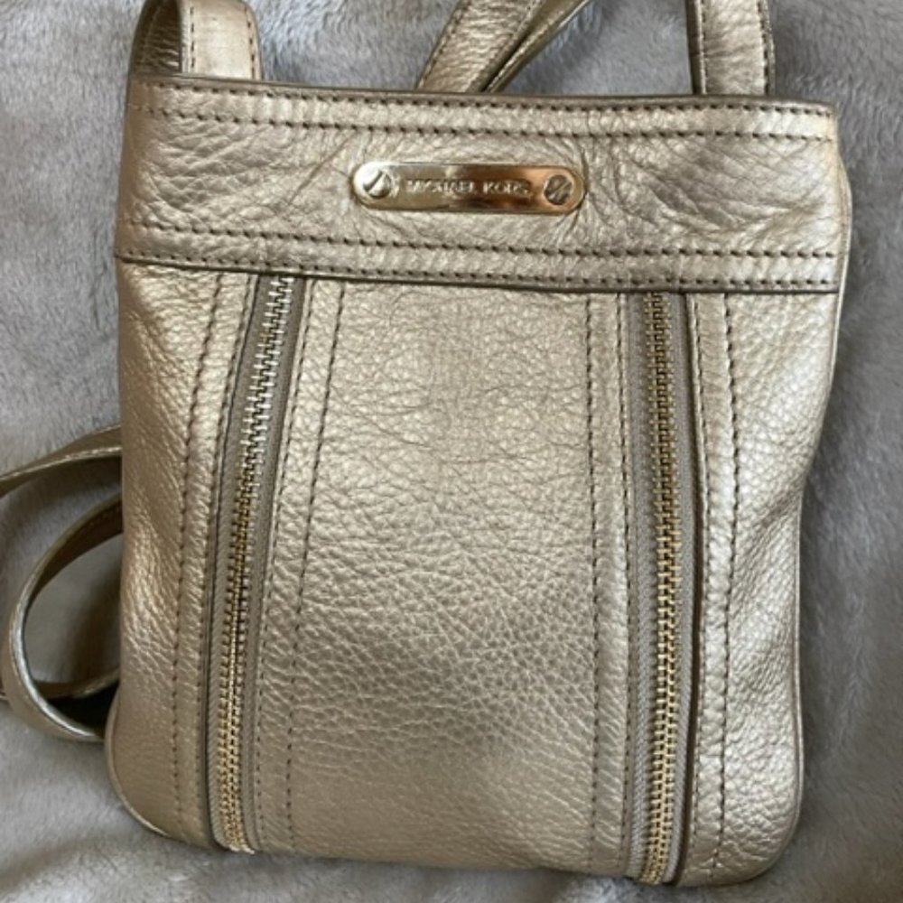Gold Leather Michael Kors Crossbody